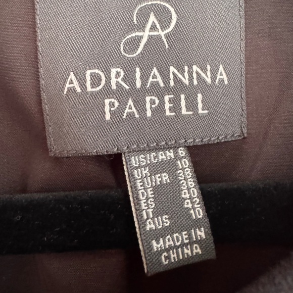 Adrianna Papell Black Dress with Red and Pink Floral Design - Picture 6 of 12